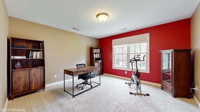 7272 Holden Rd, Stevensville, MI 49127 - office area with carpet, visible vents, and baseboards
