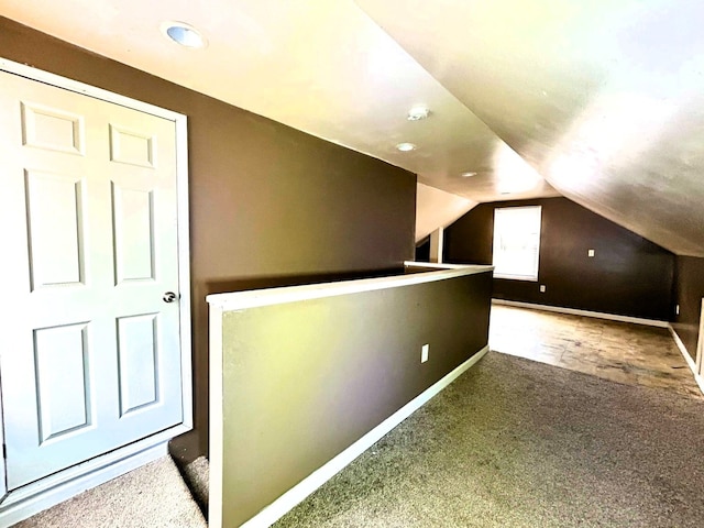 16476 Rossini Dr, Detroit, MI 48205 - bonus room with baseboards, lofted ceiling, and carpet floors