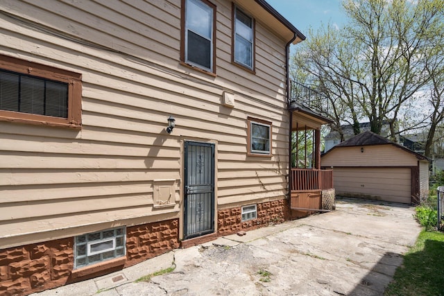 exterior space featuring a garage