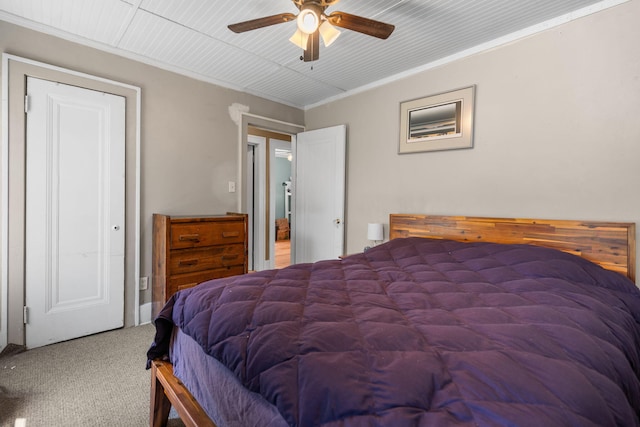 18511 Margareta St, Detroit, MI 48219 - bedroom with carpet, ornamental molding, and a ceiling fan