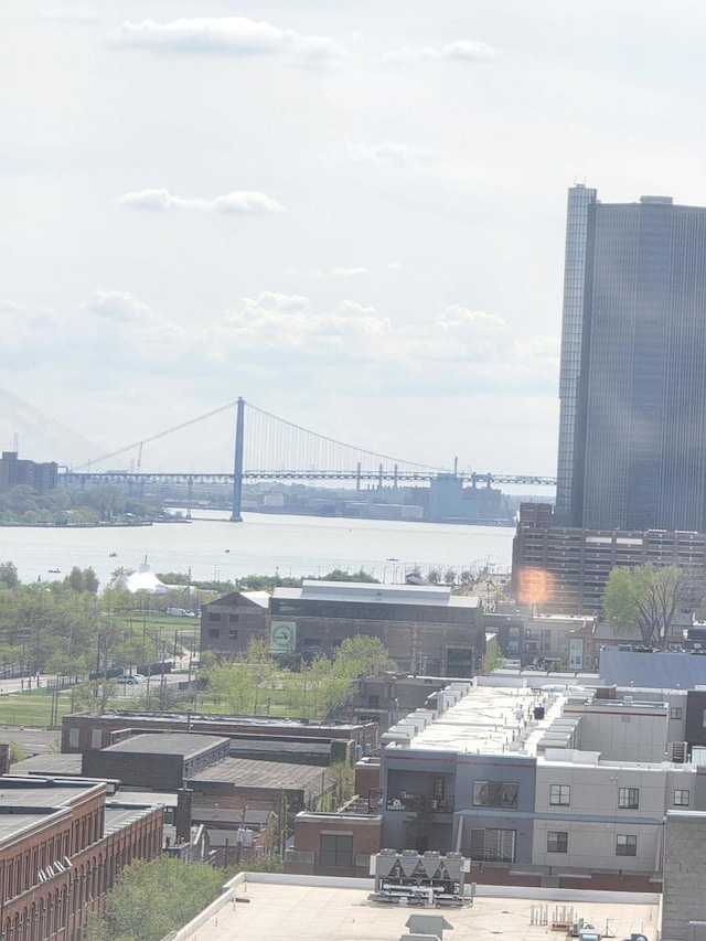 3320 Spinnaker Ln Unit 15E, Detroit, MI 48207 - city view featuring a notable bridge and a nearby body of water