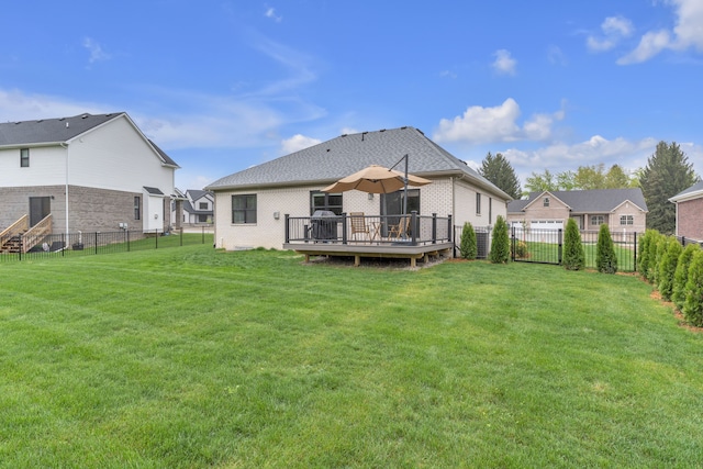 3166 Roma, Wixom, MI 48393 - rear view of house featuring a wooden deck