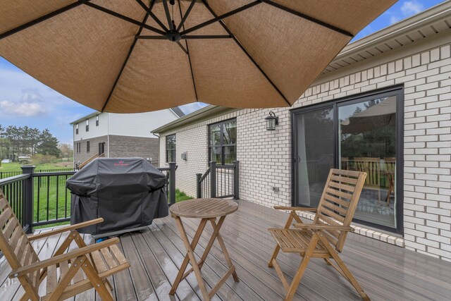 3166 Roma, Wixom, MI 48393 - wooden deck featuring area for grilling
