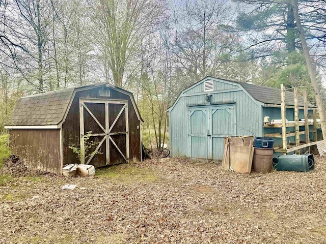 view of shed
