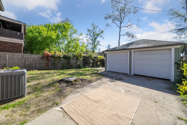 18941 Santa Rosa Dr, Detroit, MI 48221 - detached garage featuring central air condition unit and fence