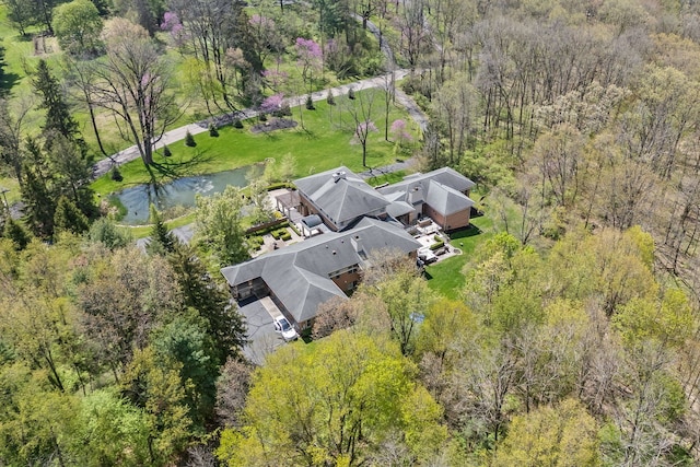 230 Corrie Rd, Ann Arbor, MI 48105 - view from above of property featuring a heavily wooded area and a nearby body of water