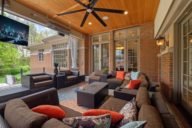230 Corrie Rd, Ann Arbor, MI 48105 - view of patio with an outdoor hangout area and a ceiling fan