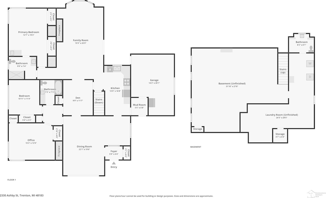 2330 Ashby St, Trenton, MI 48183 - property floor plan