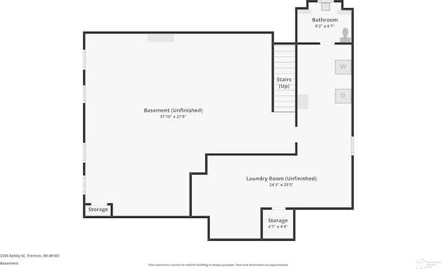 2330 Ashby St, Trenton, MI 48183 - floor plan / room layout