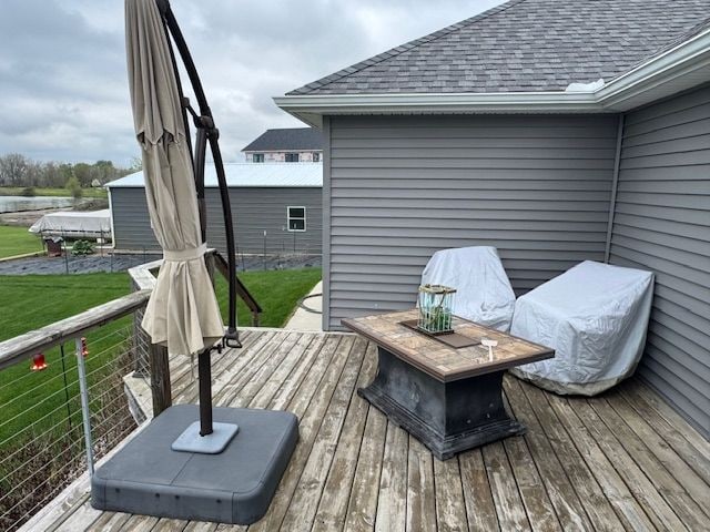 2660 Bay Pt, Imlay City, MI 48444 - wooden deck featuring a yard