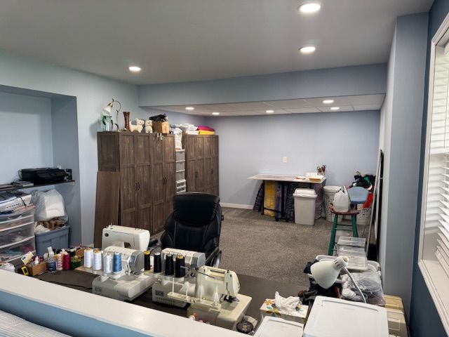 2660 Bay Pt, Imlay City, MI 48444 - miscellaneous room featuring carpet and recessed lighting