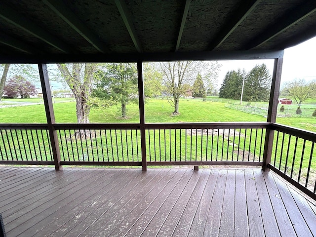 deck with a yard