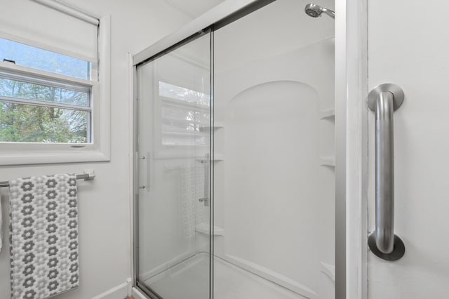 full bathroom with a stall shower