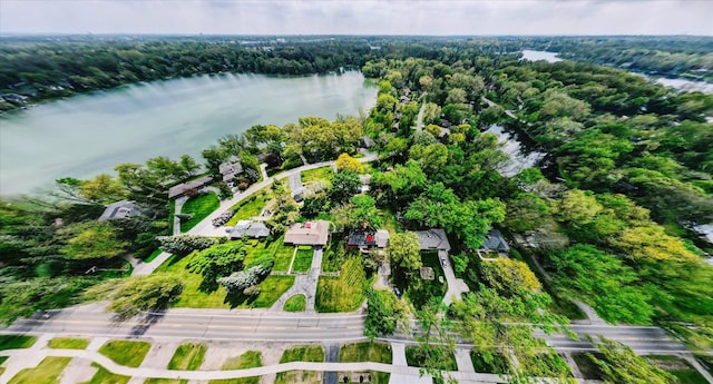2365 Middlebelt Rd, West Bloomfield, MI 48324 - aerial view of property and surrounding area featuring a large body of water and a heavily wooded area