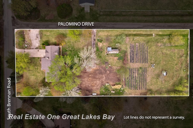 aerial overview of property's location featuring property boundaries highlighted
