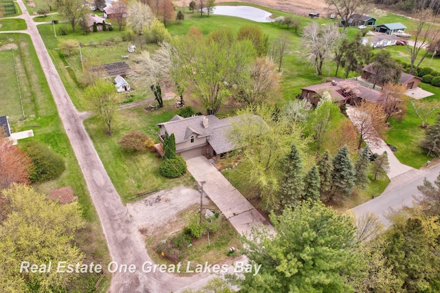 bird's eye view of a nearby body of water