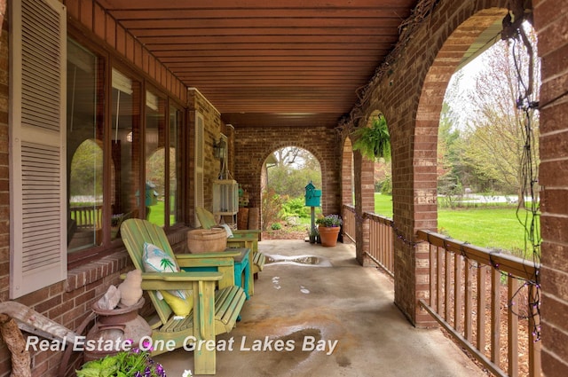 view of patio / terrace featuring covered porch