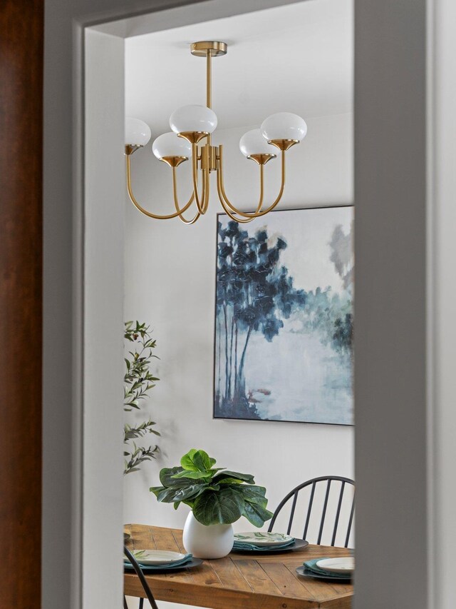 1330 N Orchard Dr, Traverse City, MI 49686 - dining area view of a chandelier