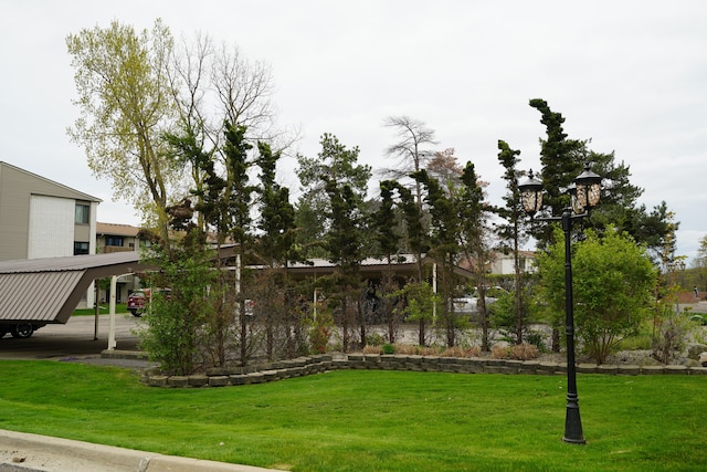 view of home's community featuring a lawn