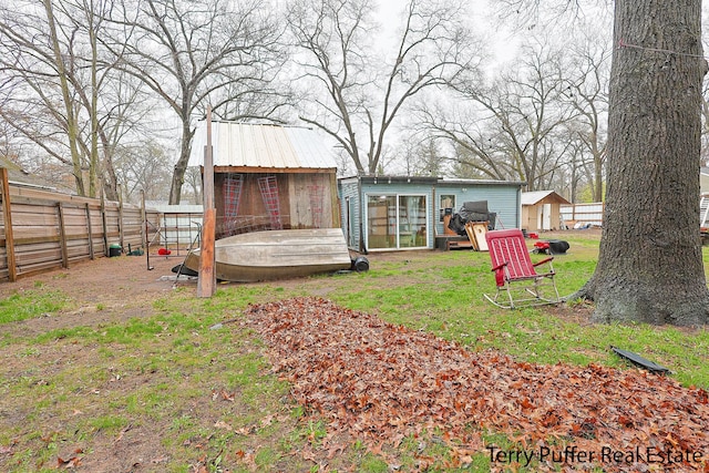 view of yard with fence