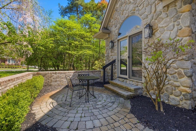 31080 Lucerne Dr, Franklin, MI 48025 - view of patio / terrace with entry steps and outdoor dining area