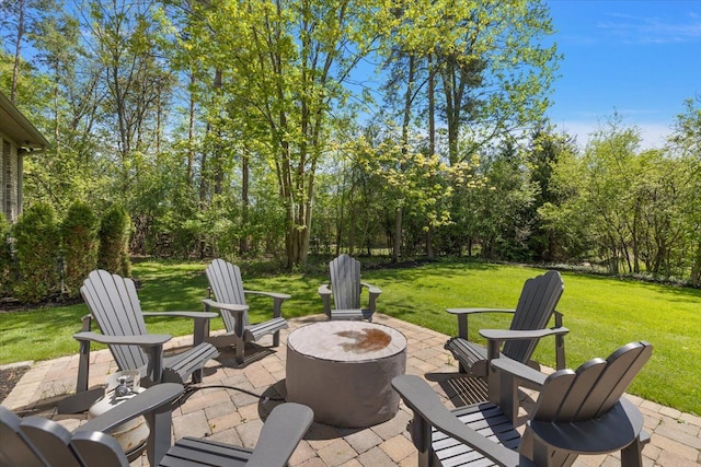 31080 Lucerne Dr, Franklin, MI 48025 - view of patio / terrace featuring an outdoor fire pit