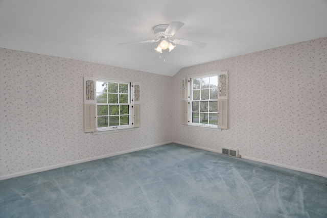 1133 Balfour St, Grosse Pointe Park, MI 48230 - empty room with a ceiling fan, carpet floors, and wallpapered walls