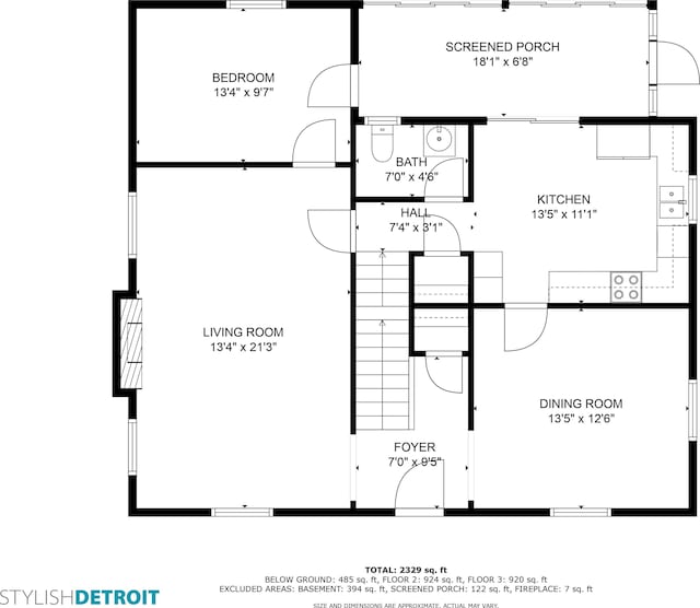 1133 Balfour St, Grosse Pointe Park, MI 48230 - room layout