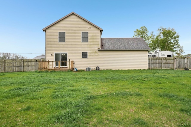2924 E Valley Rd, Adrian, MI 49221 - rear view of house featuring a wooden deck and cooling unit