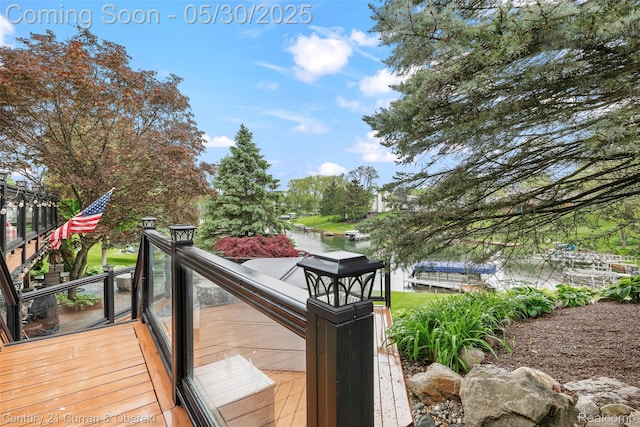 1162 Heights Rd, Lake Orion, MI 48362 - wooden terrace with a water view