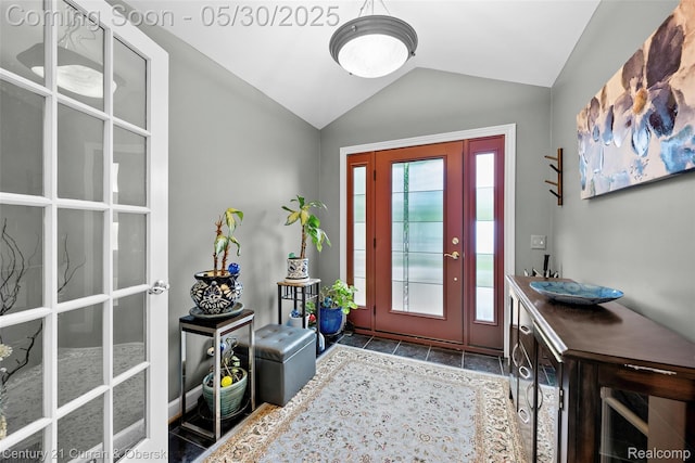 1162 Heights Rd, Lake Orion, MI 48362 - foyer entrance with vaulted ceiling and french doors