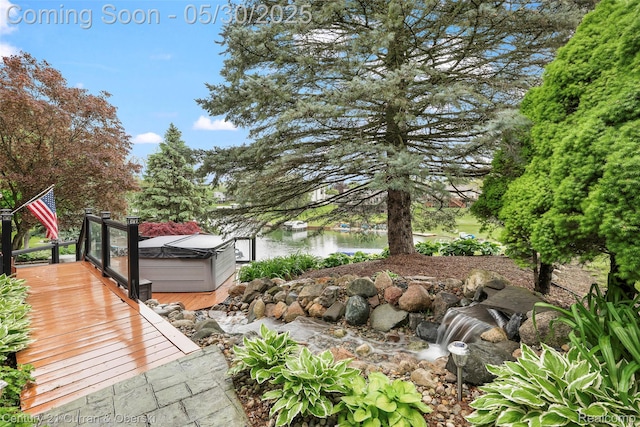 1162 Heights Rd, Lake Orion, MI 48362 - view of yard featuring a water view and a hot tub