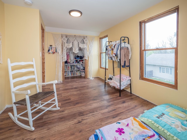 living area featuring wood finished floors