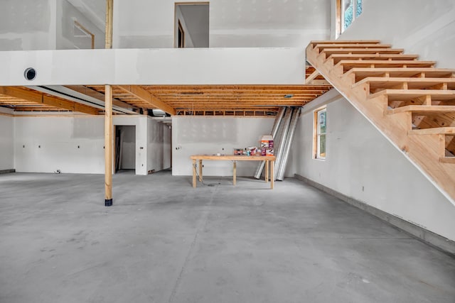 basement featuring stairway