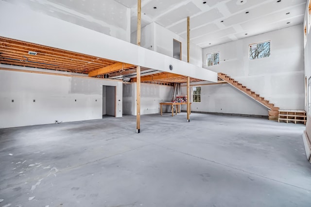 below grade area with stairway