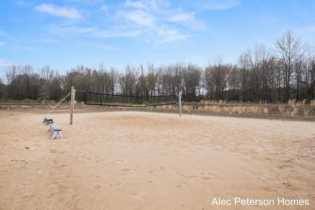 view of community featuring volleyball court