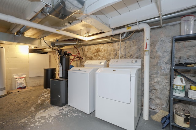 unfinished below grade area with independent washer and dryer and water heater