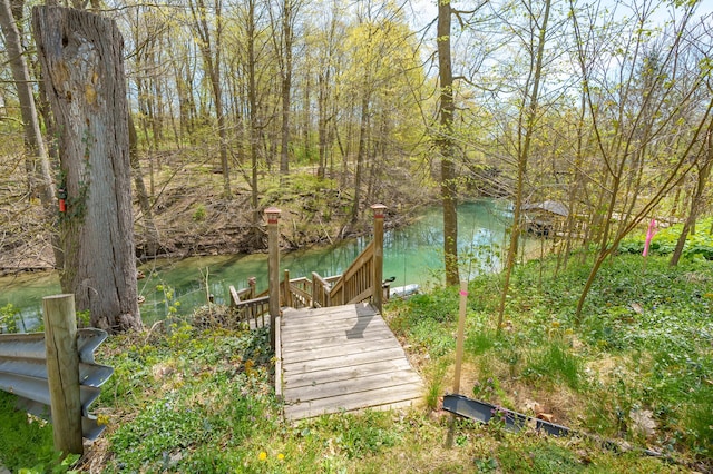view of dock area