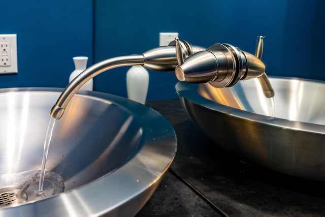 detailed view of a sink and a tub
