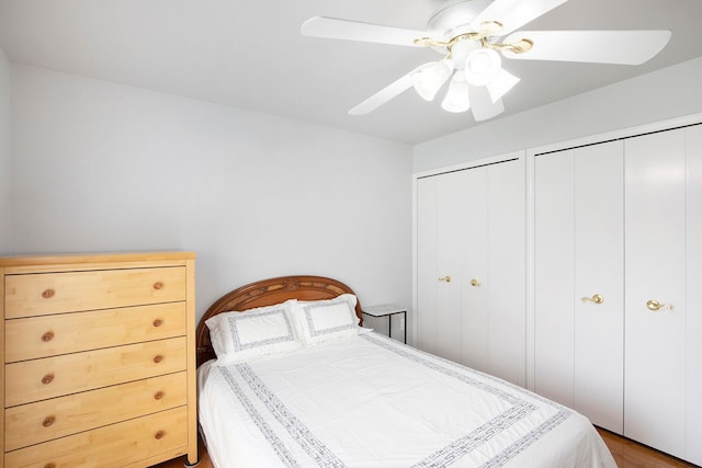 1204 Bradbury Dr, Troy, MI 48098 - bedroom with multiple closets and ceiling fan