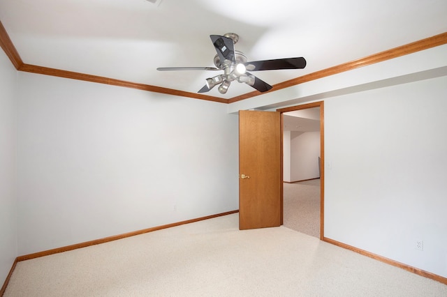 1204 Bradbury Dr, Troy, MI 48098 - carpeted spare room featuring ornamental molding, baseboards, and ceiling fan