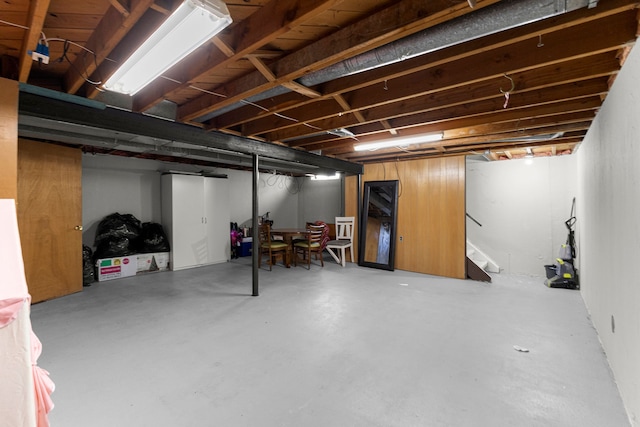 finished basement with stairs