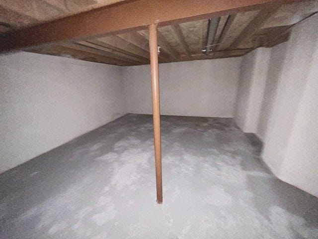 view of unfinished basement