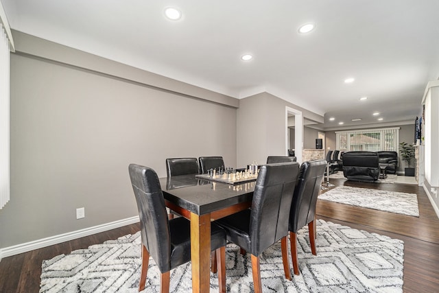 8373 Mckinley, Center Line, MI 48015 - dining area with recessed lighting, baseboards, and wood finished floors