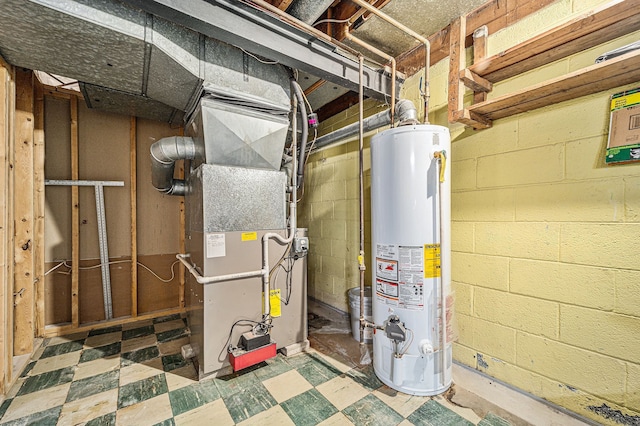 8373 Mckinley, Center Line, MI 48015 - utility room featuring gas water heater and heating unit