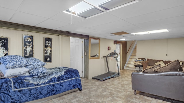 bedroom with a drop ceiling