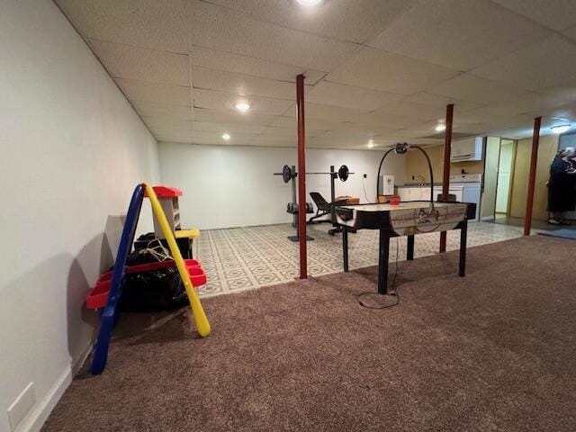 205 Wren Rd, Sturgis, MI 49091 - playroom featuring carpet and a drop ceiling
