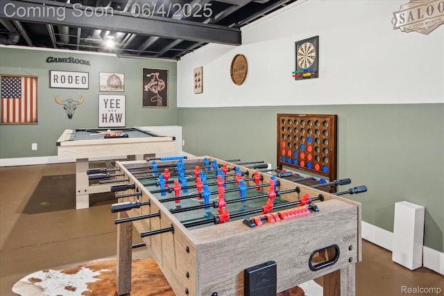 9405 Northern Ave, Plymouth, MI 48170 - game room featuring baseboards, concrete flooring, and pool table