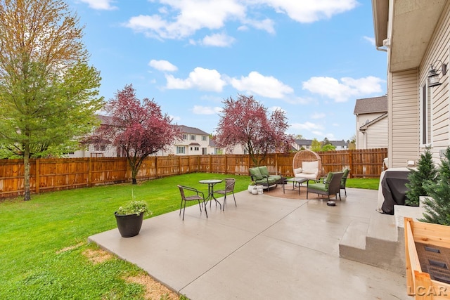 view of patio featuring an outdoor living space
