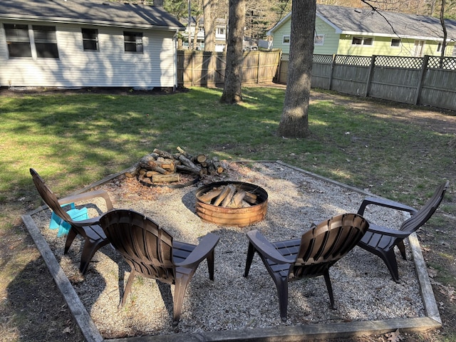 1335 N Sherman Rd, Ludington, MI 49431 - view of yard with an outdoor fire pit